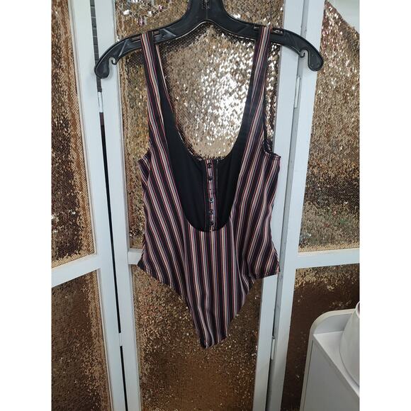 RVCA Bandit Striped Cheeky Bathing Suit One Piece Urban Outfitters Small - Picture 13 of 15